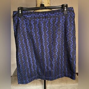 Coldwater Creek Black and Blue Lace Mini Skirt